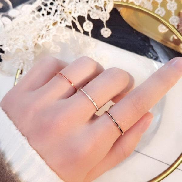 CLE Ring 14k Roségold, platinierter Edelstahl, Weiß, Damen - Bild 1