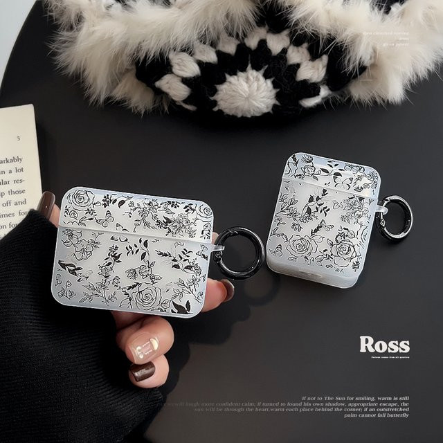 Schutzhülle mit Rosenblüten-Aufdruck für Apple AirPods 1, 2, 3, 4 und AirPods Pro 2, kabellose Kopfhörerabdeckung und Zubehör - Bild 1