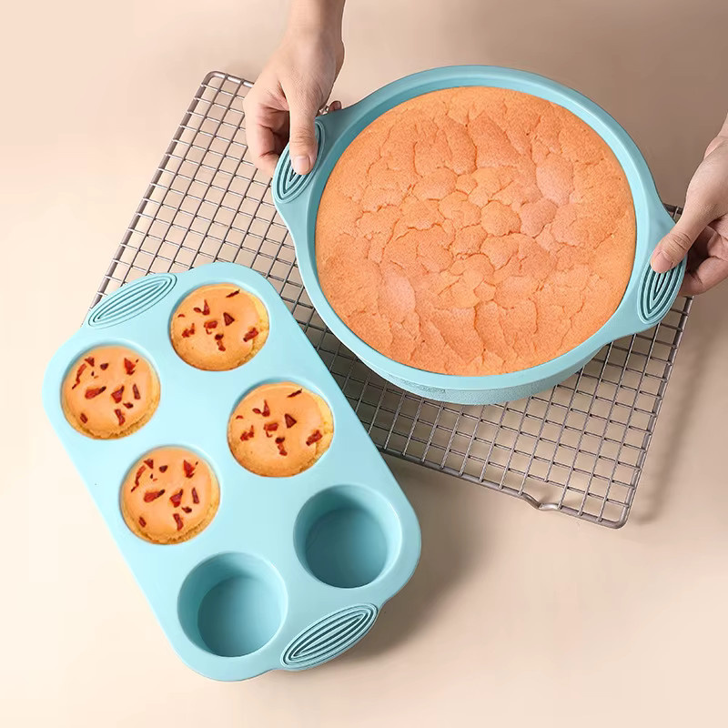 FSMHOME Silikon Backform Set aus hochtemperaturbeständigem Material für Kuchen, Brot, Toast und Muffins in rechteckiger Form - Bild 1
