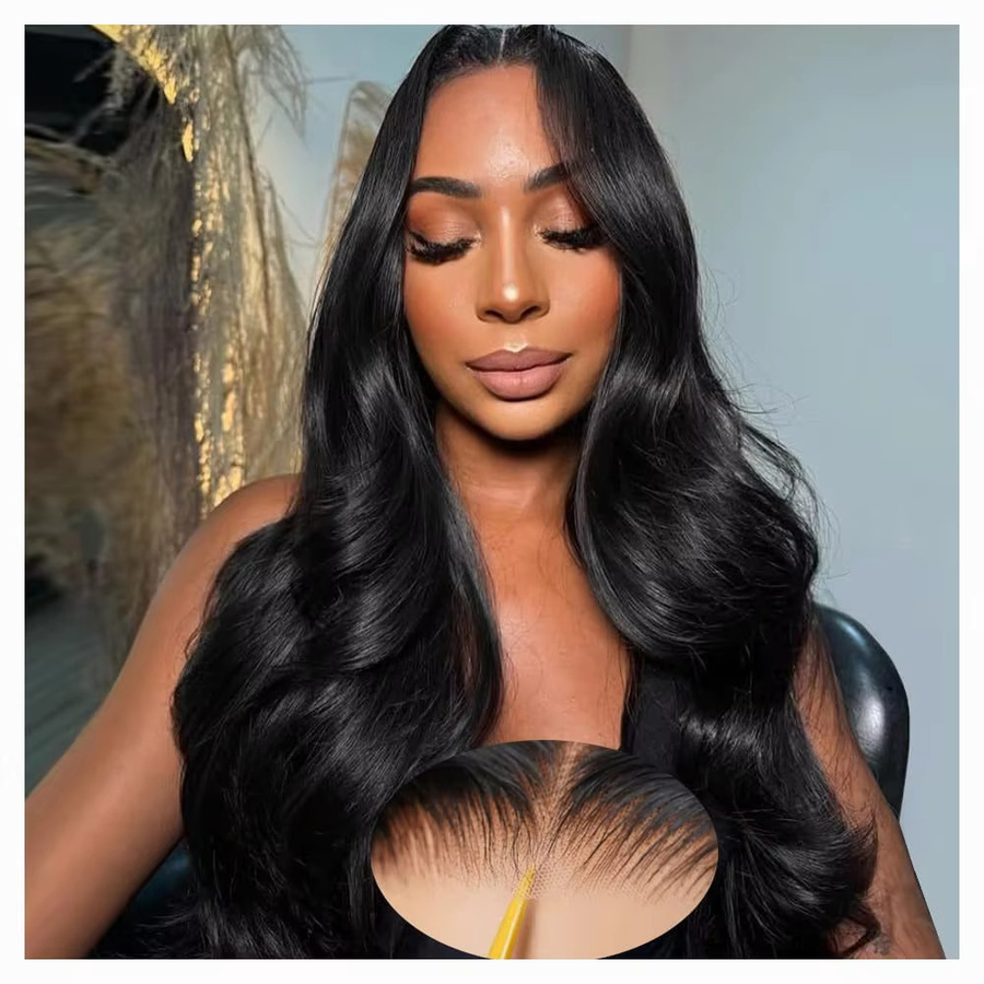 Fuduete Body Wave Lace Echthaar Perücke, Schwarz, Damen - Bild 8