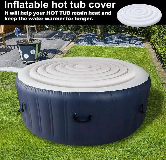 Energiesparende aufblasbare Whirlpool-Abdeckung für runde Outdoor-Spas, Thermo-Abdeckung mit Durchmesser: 145 cm - Bild 1