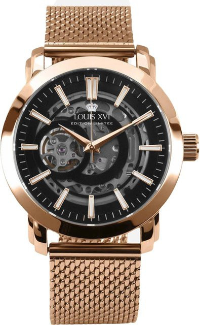 LOUIS XVI Herrenuhr Automatik, Edelstahl, Schwarz, 44 mm, 5 ATM - Bild 1