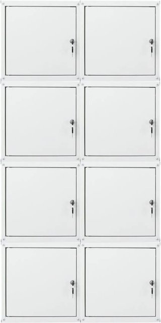PROREGAL Cubic Schließfachwürfel Set aus Stahlblech mit 8 Schließfächern, Grau, H x B x T: 35 x 35 x 35 cm - Bild 1