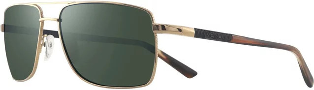 Revo Sonnenbrille, Square, Titanium, Gold, Green, Herren, Vollrand - Bild 1