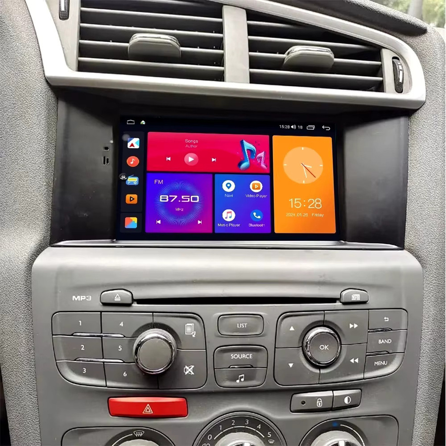 Multimedia Video Player mit Carplay und Android Auto für Citroen C4, C4L und DS4 (2011-2017), Navigation Autoradio in Schwarz - Bild 5