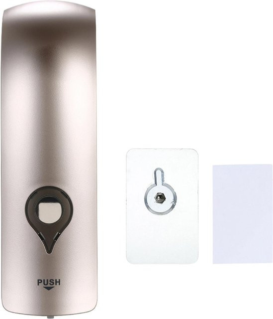 Fishine Manueller Seifenspender für das Badezimmer, Bohrlos Wandmontiert, 300 ml, Farbe: Champagner White/Beige - Bild 1