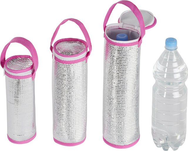 Genialo Flaschenkühltasche aus Stoff, 2 Stück, Farbe: Lila/Silber - Bild 1