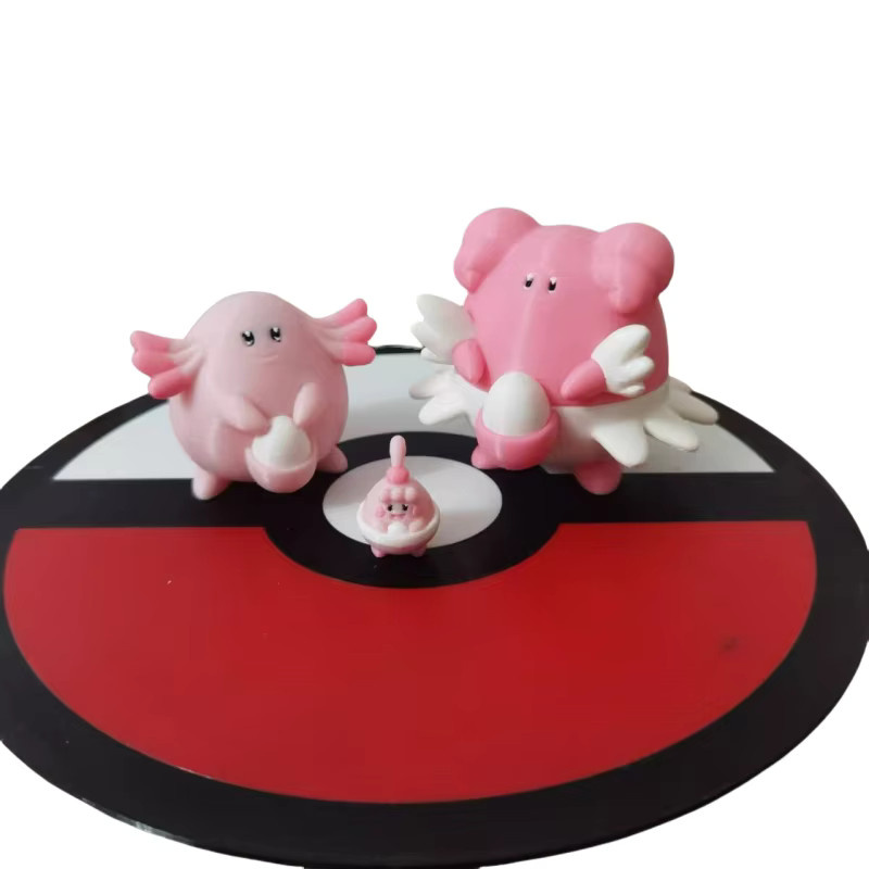 Bandai Pokémon Anime Chansey Blissey Happiny Poliwhirl Poliwrath, Desktop-Modell, Maßstab 1:20 - Bild 3