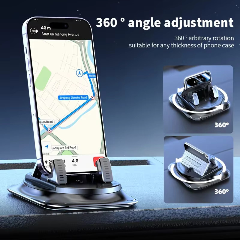 YIKIXI Handy Auto Halterung für das Dashboard mit 360 Grad Rotation und automatischer Verriegelung, Schwarz - Bild 4