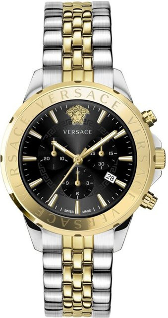 Versace Chronograph, Quarz, Edelstahl, Schwarz, 44 mm, Herren - Bild 1