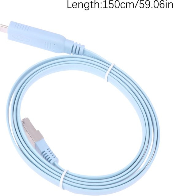 ESHYLALA USB-C zu RJ45 Konsolenkabel RS232 Serieller Adapter für Router, 1,5 m, Blau - Bild 1