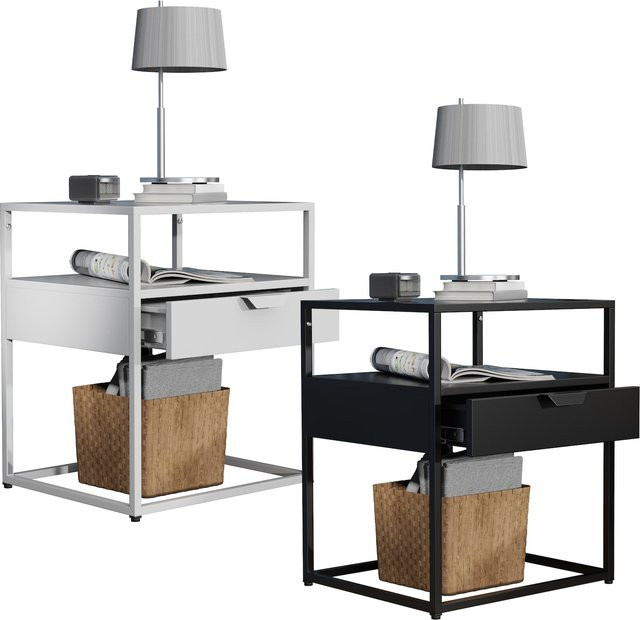 VCM Nachtschrank Flokas M im Industrie Style aus Metall, H x B x T: 55 x 45 x 40 cm - Bild 1
