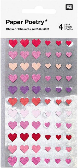 Rico Design Paper Poetry Sticker Herzen 264 Stück - Bild 1