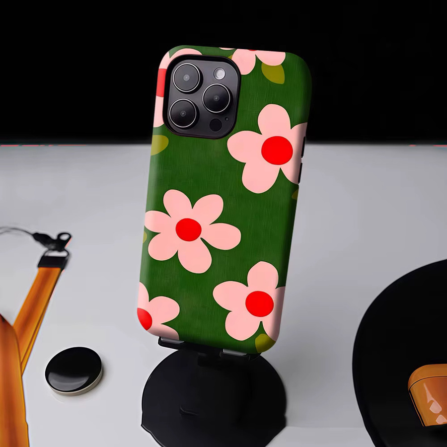 Aurbe Matte 2-in-1 MagSafe Hülle Bloom Bud Case für iPhone 17 16 15 14 Plus Pro Max Stoßfeste Hartschale in Multicolour - Bild 4