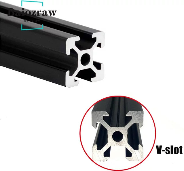 Baiozraw V-Slot Aluminium Profil Extrusion für 3D Drucker und CNC Gravur Maschinen, Schwarz, Länge: 100-800 mm - Bild 1