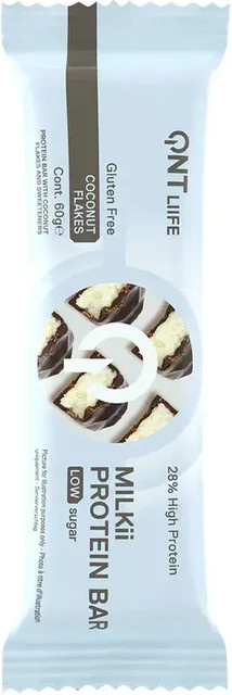 QNT Liife Milkii Protein Bar Kokosnussflocken Low Sugar 60 g - Bild 1