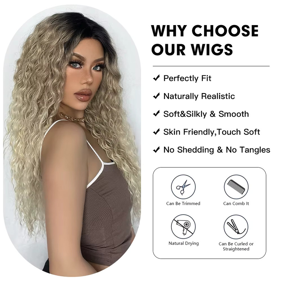 HAIRCUBE Perücke, synthetisch, braun blonde Ombre, Damen - Bild 3