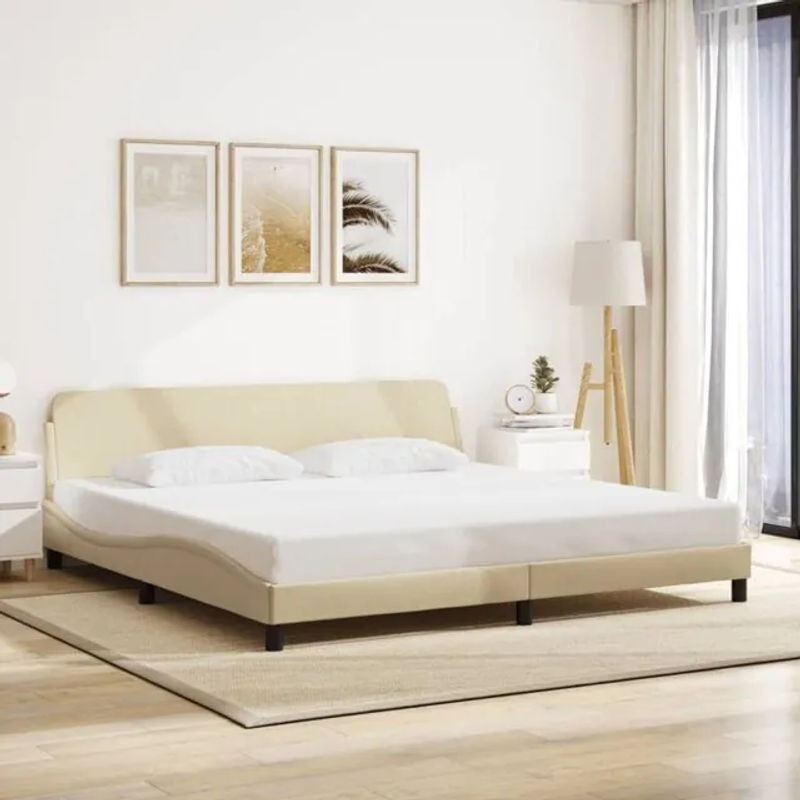 Polsterbett Dover von Vidaxl in Beige mit Metallgestell B/T: 200 x 200 cm - Bild 1