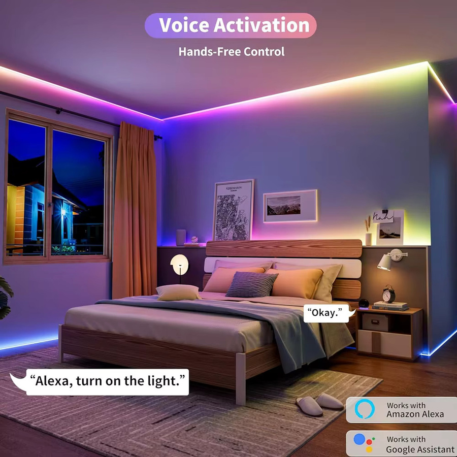 CENFAYA RGBIC COB LED Streifen mit WiFi, adressierbare Traumfarben, kompatibel mit Alexa und Home Assistant, 12V - Bild 2