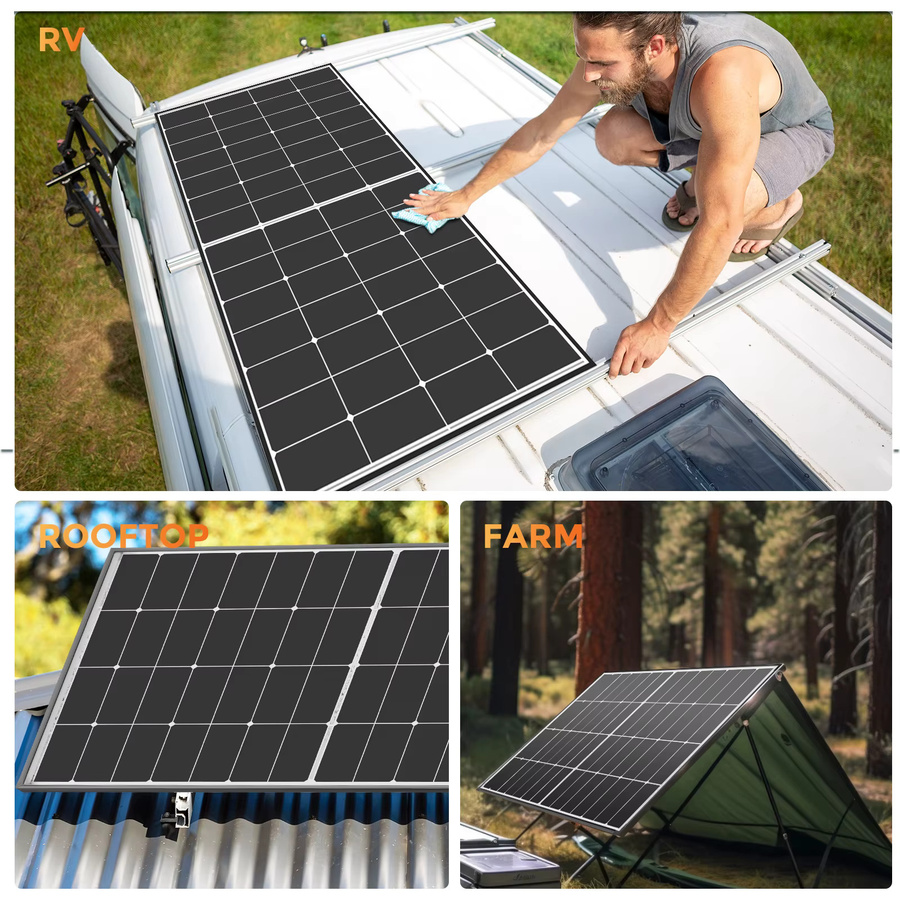 Rvpozwer 300 W Solarpanel Monokristallin N-Typ 10BB hocheffizient in Schwarz für Wohnmobile und Off-Grid Systeme - Bild 2