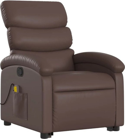 vidaXL Massagesessel Modell 10 mit Aufstehhilfe in Braun aus Kunstleder