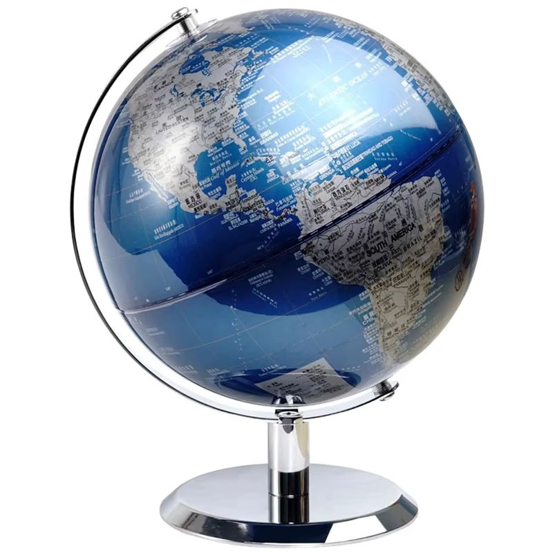 Rubyqun Globus in Blau als Vintage Weltkugel aus Metall für Kinder und Geographie-Bildung - Bild 7