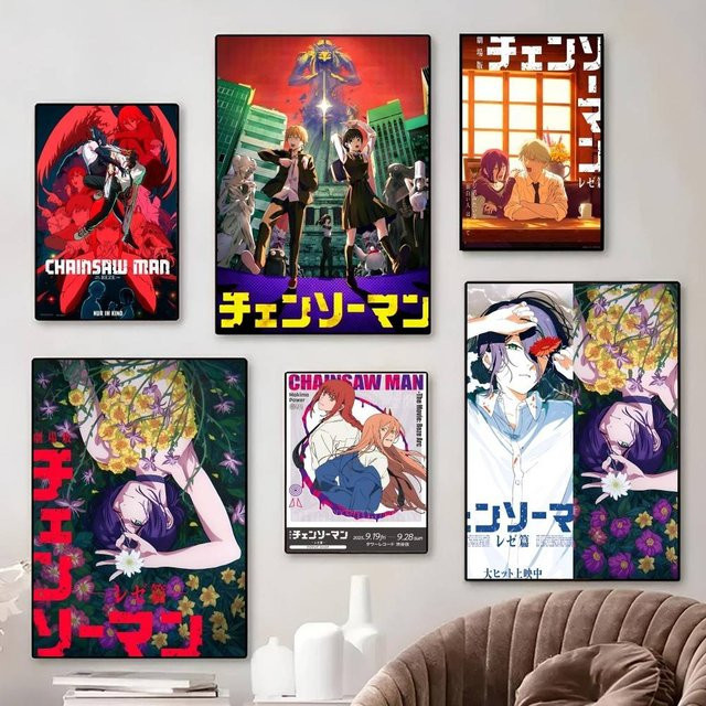 Chainsaw Man The Movie Reze Arc Poster Wandbild für Wohnzimmer Schlafzimmer und Büro in Mehrfarben - Bild 1