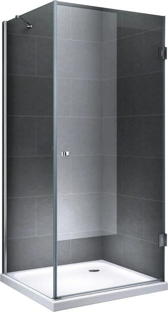 Eger Duschkabine Spritzschutz aus Klarglas, rechteckig, transparent, B/T/H: 80 x 80 x 190 cm - Bild 1