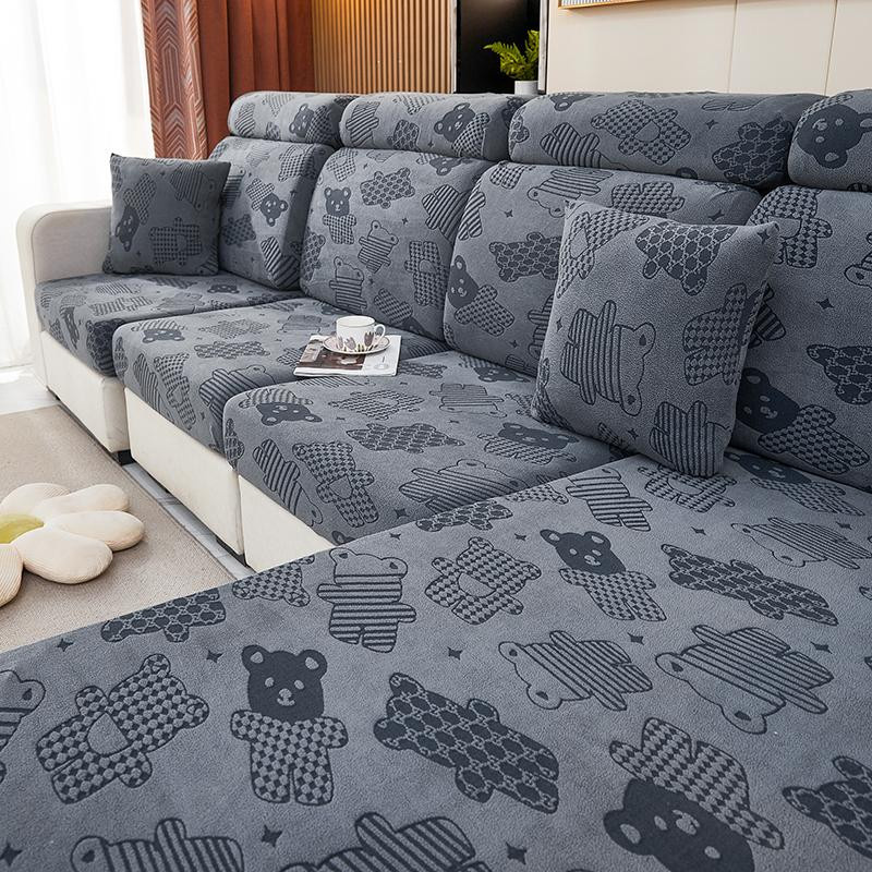 S-EMIGA Plüsch Sofakissen Schonbezug aus Polyester, Waschbar, B/H: 45 x 45 cm - Bild 2