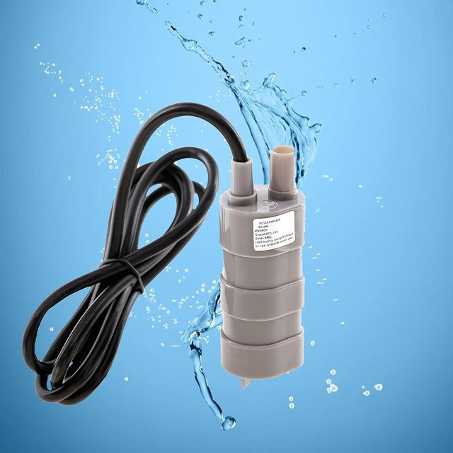 HiLetgo DC-Wasserpumpe als Tauchmotor für Aquarium, Teich und Springbrunnen, 600 l/h, 10 l/min, DC12 V, Grau - Bild 1