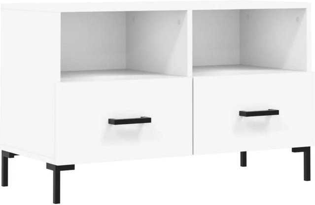 vidaXL TV-Schrank Weiß Modern mit Medienfächern B/T/H: 80 x 36 x 50 cm - Bild 1