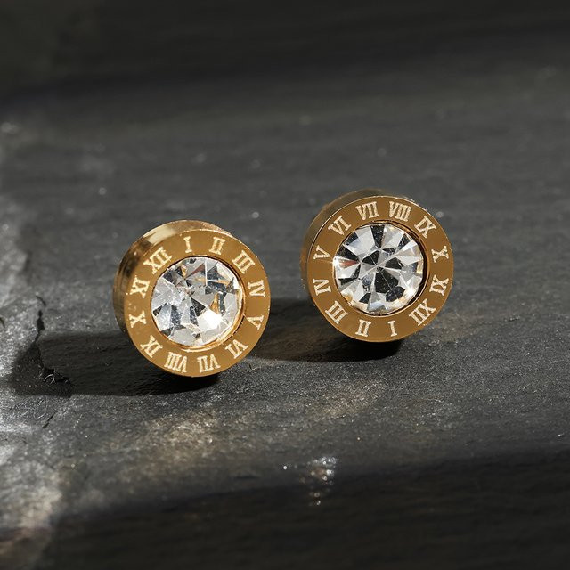 ZAKOL Ohrstecker Edelstahl, Kristall, Gold, Unisex - Bild 1