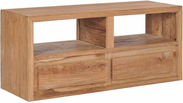 vidaXL TV-Schrank aus Massivholz Teak in Braun, B/T/H: 90 x 30 x 40 cm - Bild 1