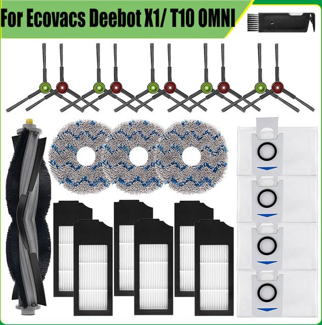 Ecovacs Deebot X1 Omni, X1 Turbo, T10 Turbo und T10 Omni Zubehör Set mit Hauptbürste und HEPA-Filtern - Bild 1