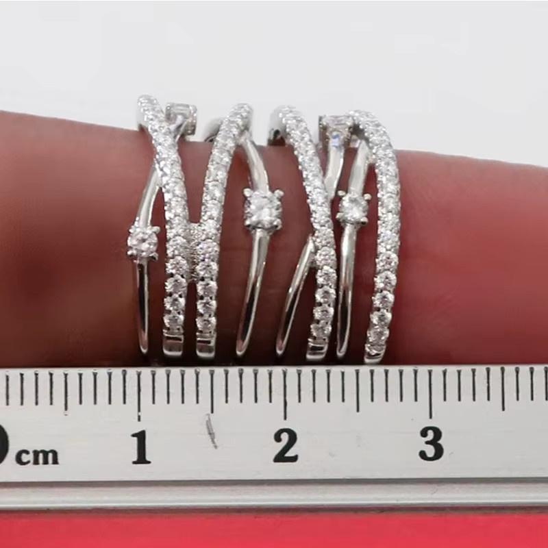 Huitan Ring, Zirkonia, silberfarben, Damen - Bild 3