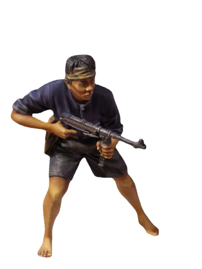 BAANFU Harzfiguren-Modellbausatz Vietnamkrieg lokale Truppen, 1 Person, Maßstab 1:35, unmontierter und unbemalter Bausatz - Bild 3