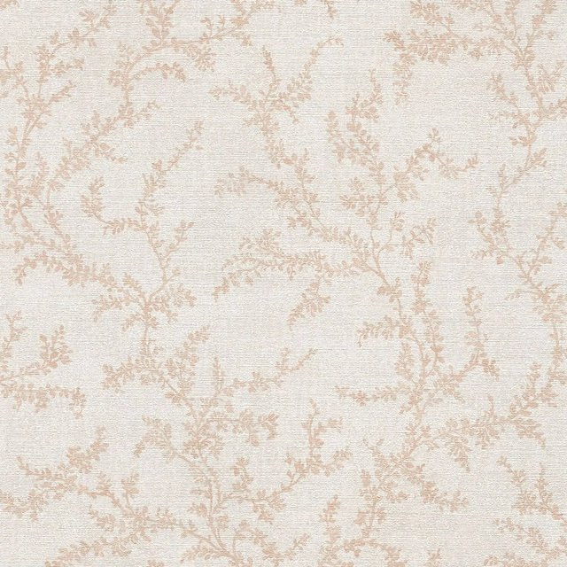 PROFHOME Florale Tapete 790901-GU in Beige Creme-Weiß und Hell-Braun, botanisches Design, matt, Non-Woven, Breite: 0,53 m, Länge: 10,05 m - Bild 1