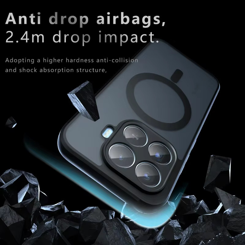 MagSafe Acryl Stoßfeste Hülle für Xiaomi 17T 17T Pro 15T Poco X8 X7 F7 F8 Pro mit Magnetischer Kabelloser Ladefunktion in Transparent und Schwarz - Bild 3