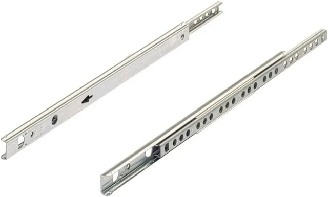Hettich Kugelteilauszug für Schubkästen in Silber mit 17 mm Nut und einer Länge von 185 mm bis 260 mm - Bild 1