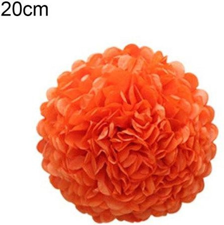 Amusedly Papier Pompoms Blumenkugeln in Orange für Party und Hochzeit, Durchmesser: 20 cm - Bild 1