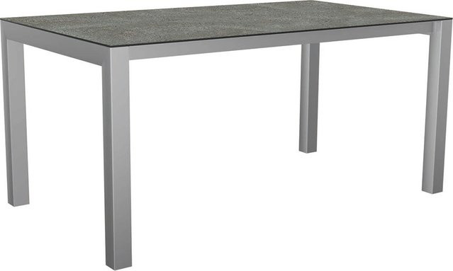 Stern Ausziehtisch Silverstar Flint mit Edelstahlgestell in Silber, B/T: 80 cm, ausziehbar von 130 cm auf 180 cm - Bild 1