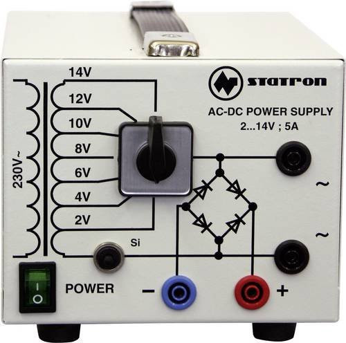 Statron 5359.3 Labornetzgerät in Weiß mit 2 Ausgängen, einstellbar 2 - 14 V/AC, 5A, 75W - Bild 1