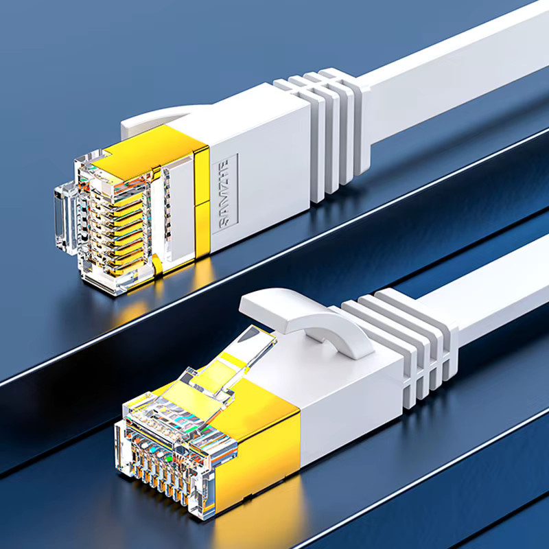 SAMZHE Cat 7 Ethernet-Patchkabel RJ45 LAN-Kabel in Weiß mit 10 Gbps High-Speed und 600 MHz STP - Bild 2