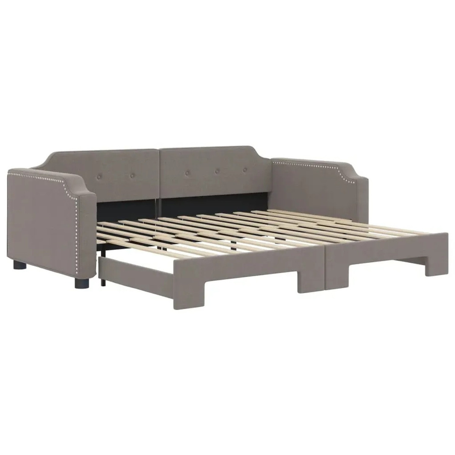vidaXL Ausziehbares Tagesbett in Taupe, Modernes Design für Schlafzimmer und Wohnzimmer, B/T/H: 223 x 100 x 66,5 cm - Bild 2