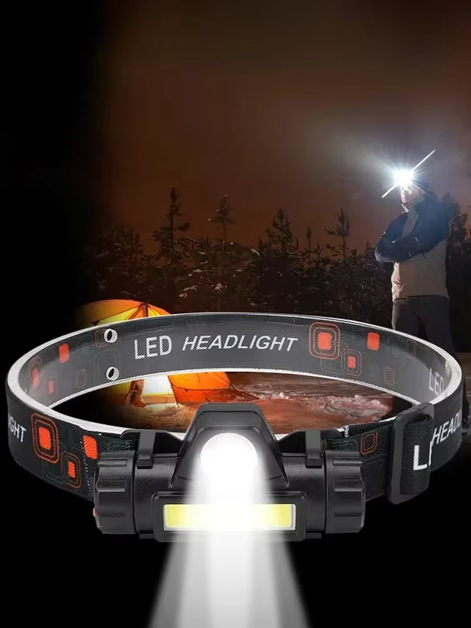 NEWBIRTH Wiederaufladbare XPE+COB LED USB-Stirnlampe mit Magnetfunktion in Schwarz - Bild 7