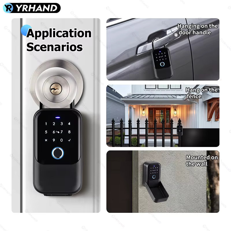 YRHAND TTlock Smart Schloss in Schwarz mit Fingerabdruck, digitaler Karte und Tuya-Unterstützung, IP66 wasserdichtes elektronisches Schloss für dein Smart Home - Bild 3