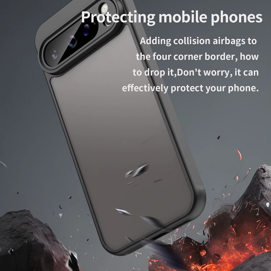 Stoßfeste Armor Schutzhülle aus matter PC-Hartschale für Google Pixel 9, Google Pixel 9A und Google Pixel 9 Pro XL in Schwarz und Blau - Bild 3
