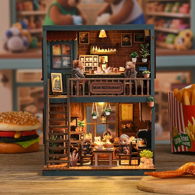 zuuton Holz Mini DIY Puppenhaus Kit, 3D Puzzle, Bunt / Mehrfarbig - Bild 1