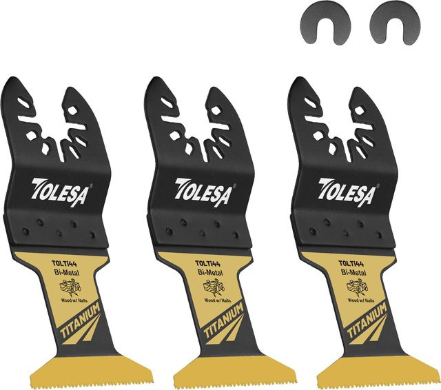 TOLESA 3-teiliges Set Bi-Metall Oszillierende Sägeblätter aus Titan für Metall und Holz - Bild 1