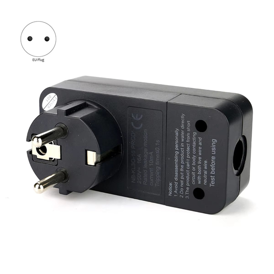 AA58 FI-Leistungsschalter als persönlicher Schutzstecker mit 16 Ampere und 10 mA Fehlerstrom in Schwarz (EU-Stecker) - Bild 3